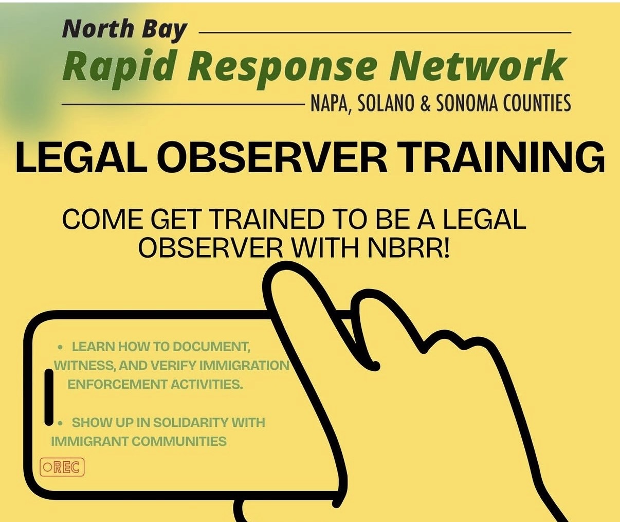 Napa Takes Action promotes Legal Observer Trainings